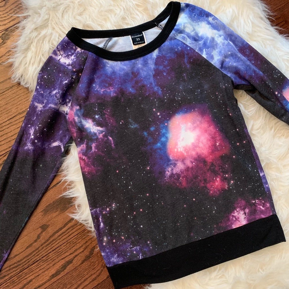 Purple Galaxy Pullover Sweater - Picture 3 of 7